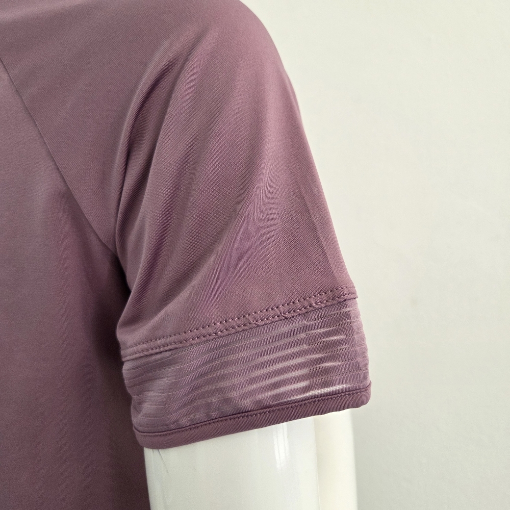 Danskin Mauve Dusty Rose Athletic Tee with Mesh Trim Small Petite - Picture 8 of 16